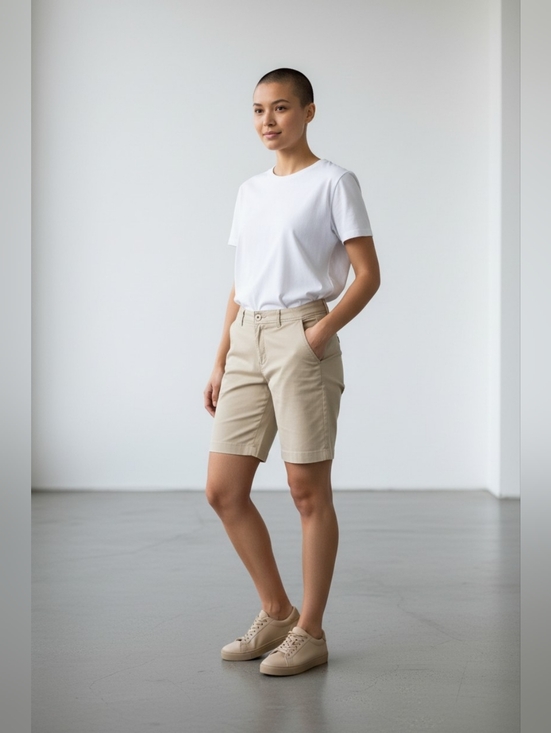 Liverpool Jeans Company Pants - Liverpool Los Angeles Khaki Stretch Cotton Bermuda Shorts Size 6 Women's EUC...